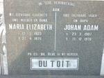 TOIT Johan Adam, du 1907-1976 & Maria Elizabeth 1923-1976