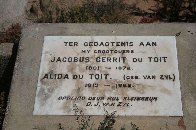 TOIT Jacobus Gerrit, du 1801-1878 & Alida VAN ZYL 1813-1882