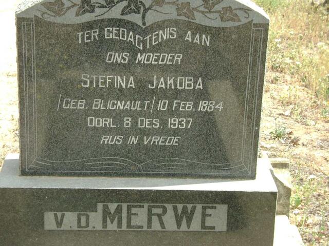 MERWE Stefina Jacoba, van der nee BLIGNAULT 1884-1937