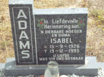 ADAMS Isabel 1926-1995