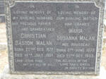 MALAN Christian Basson 1872-1954 & Maria Susanna ROUSSEAU 1873-1955