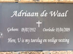 WAAL Adriaan, de 1932-2009