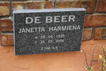 BEER Janetta Harmiena,de 1925-2006