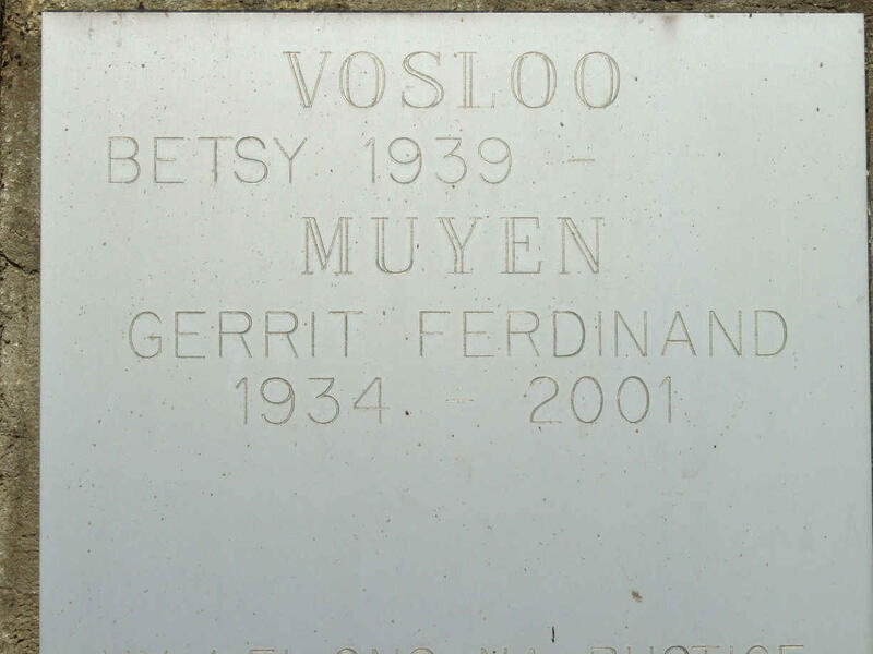 VOSLOO Betsy 1939- :: MUYEN Gerrit Ferdinand 1934-2001