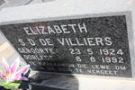 VILLIERS Elizabeth S.D., de 1924-1992