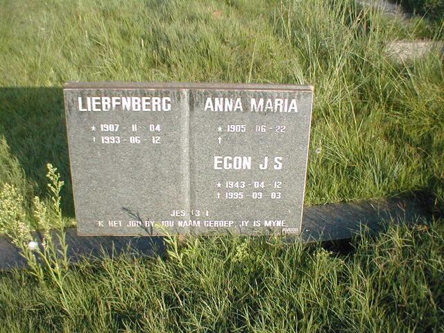 LIEBENBERG 1907-1993 & Anna Maria 1905-, LIEBENBERG Egon J.S. 1943-1995