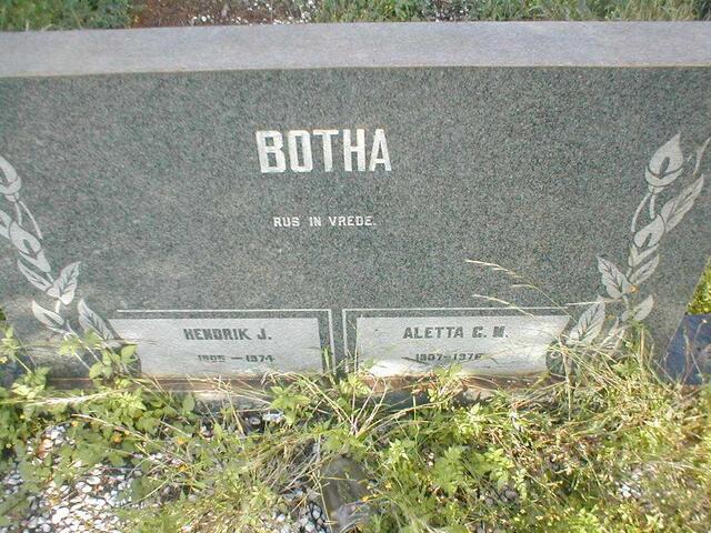 BOTHA Hendrik J. 1905-1974 & Aletta G.N. 1907-1976
