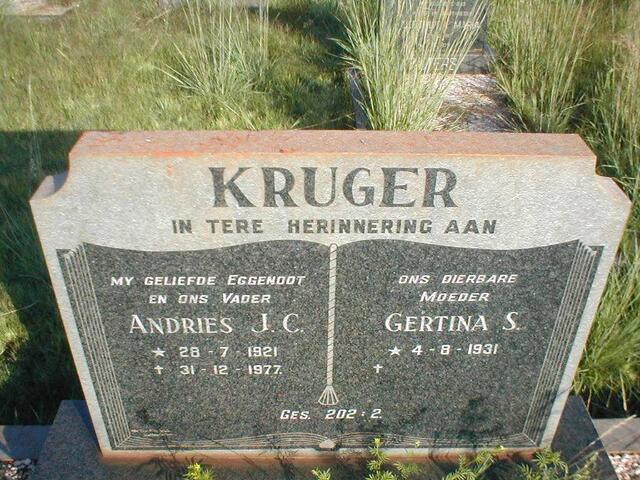 KRUGER Andries J.C. 1921-1977 & Gertina S. 1931-