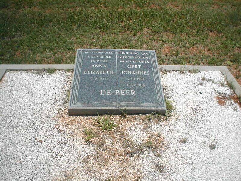 BEER Gert Johannes, de  1926-1986 & Anna Elizabeth 1925-