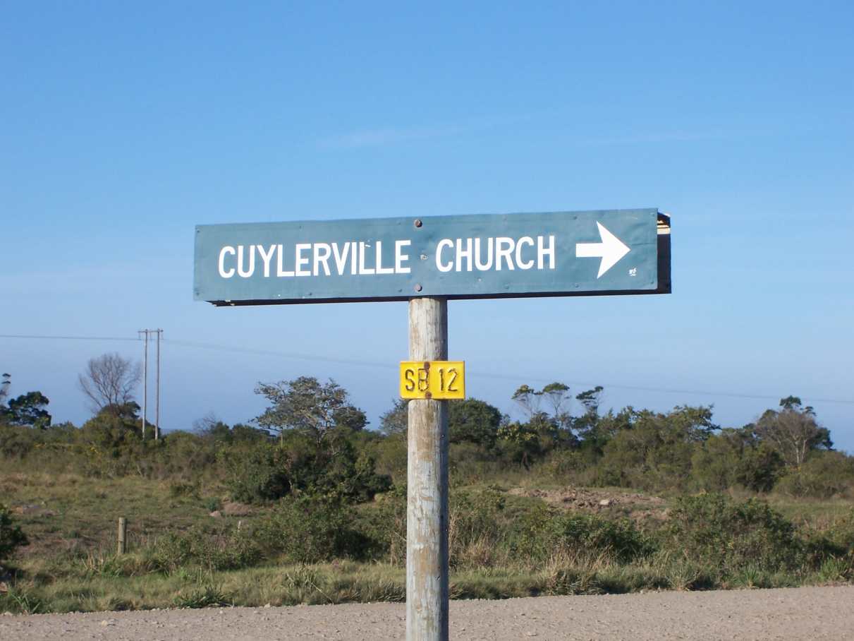 1. Signboard to Cuylerville Church