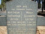 LÖTTER Mattheus Gerhardus 1863-1940 & Maria Elizabeth 1871-1941