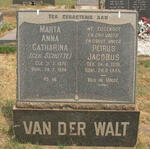 WALT Petrus Jacobus, van der 1878-1955 & Marta Anna Catharina SCHUTTE 1878-1974