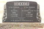 DEKKER Gert 1909-1968 & Anna 1909-1990