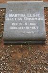 ERASMUS Martha Elsje Aletta 1897-1977
