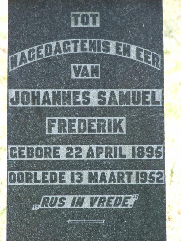 BOTHA Johannes Samuel Frederik 1895-1952