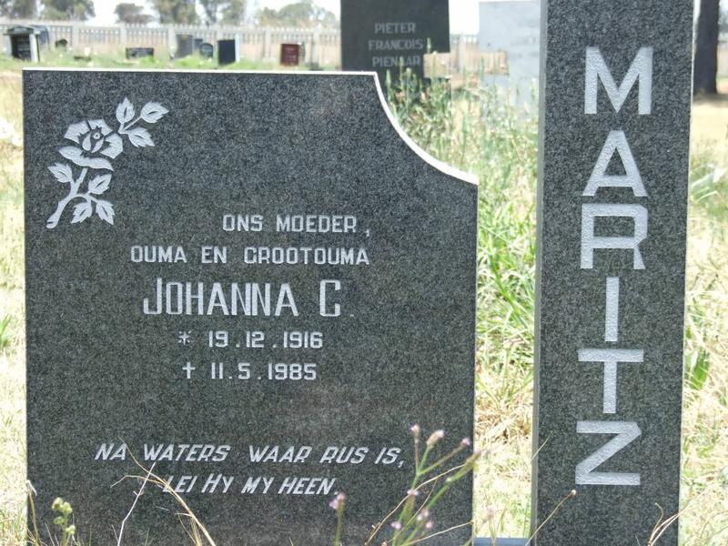 MARITZ Johanna C. 1916-1985
