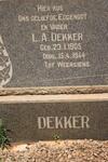 DEKKER L.A. 1905-1944