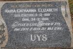 UYS Maria Catharina Elizabeth nee COETZEE 1881-1955