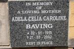 BAVING Adela Celia Caroline 1915-2002