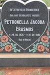 ERASMUS Petronella Jacoba 1935-1992