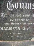 GOUWS Magrieta S.R. 1904-1974