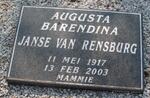 RENSBURG Augusta Barendina, Janse van 1917-2003