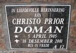 DOMAN Christo Prior 1905-2001