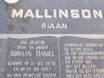 MALLINSON Adriaan Daniel 1974-1997