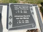 MERWE Johannes Hendrik, van der 1942-2005 & Helena Antonia EELDERS 1918-2009