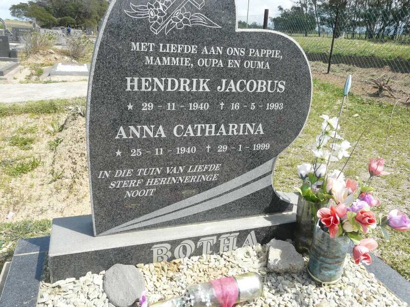 BOTHA Hendrik Jacobus 1940-1993 & Anna Catharina 1940-1999