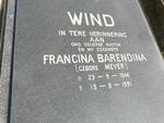 WIND Francina Barendina nee MEYER 1944-1991