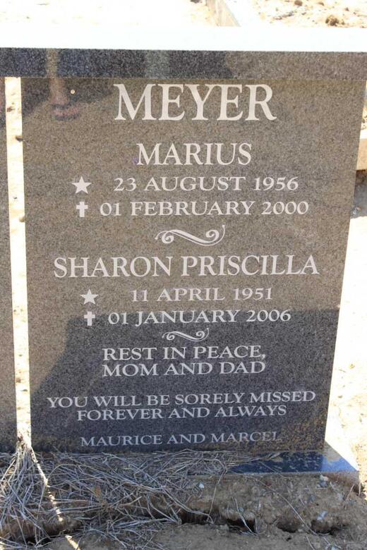 MEYER Marius 1956-2000 & Sharon Priscilla 1951-2006