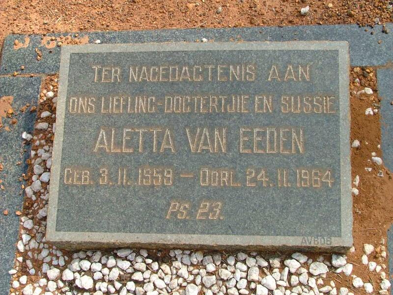 EEDEN Aletta, van 1959-1964