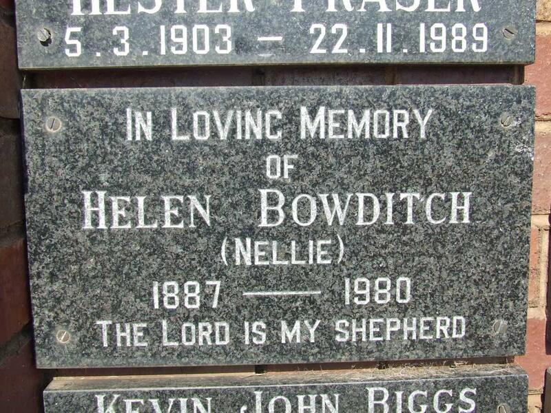 BOWDITCH Helen 1887-1980