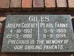 GILES Joseph Godfrey 1907-1980 & Pearl Fanny 1909-1994