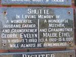 SHUTTE George Evelyn 1913-1993 & Maude Ethel 1920-1999