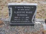 DURRHEIM Albertine Marie 1885-1974