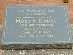 MARX Maria M.E. nee BREYTENBACH 1914-1947
