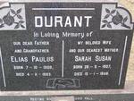 DURANT Elias Paulus 1908-1983 & Sarah Susan 1907-1948