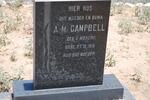 CAMPBELL A.M. nee V. NIEKERK -1918