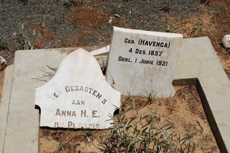PLESSIS Anna H.E., du nee HAVENGA 1857-1921