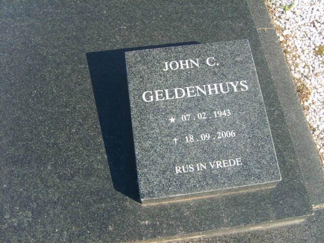 GELDENHUYS John C. 1943-2006