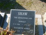 SHAW Donald 1908-1977 & Elizabeth Sophia 1915-2005
