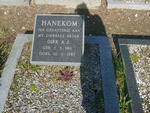 HANEKOM Dirk A.J. 1911-1987