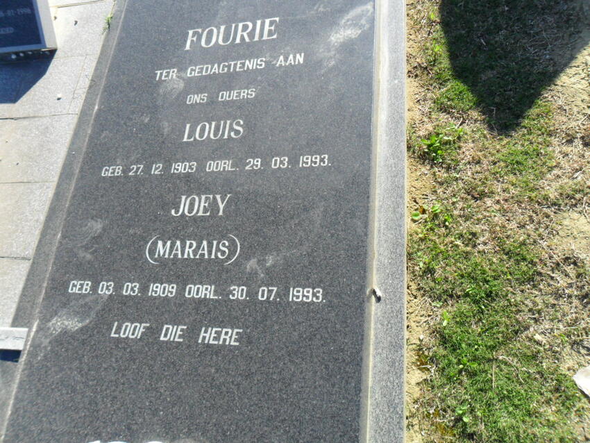 FOURIE Louis 1903-1993 & Joey MARAIS 1909-1993