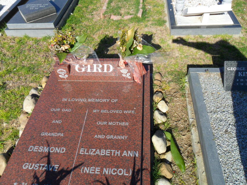 GIRD Desmond Gustave & Elizabeth Ann NICOL