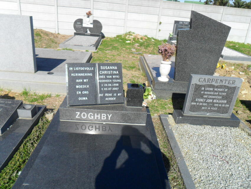 ZOGHBY Susanna Christina formerly YOUNG nee VAN WYK 1908-2007