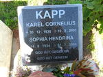 KAPP Karel Cornelius 1930-2003 & Sophia Hendrina 1934-2004