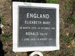 ENGLAND Ronald 1915-1991 & Elizabeth Mary 1915-1998