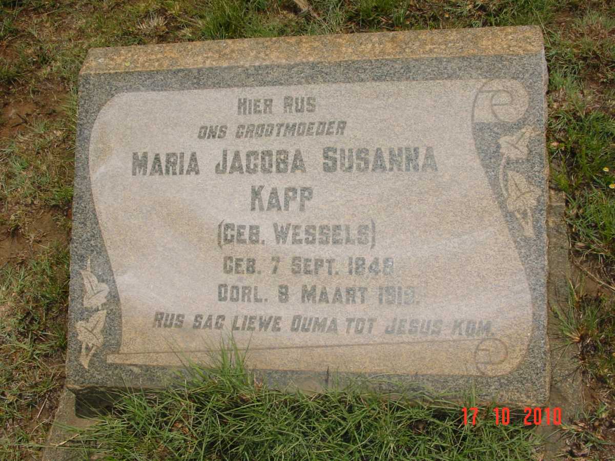 KAPP Maria Jacoba Susanna nee WESSELS 1848-1919
